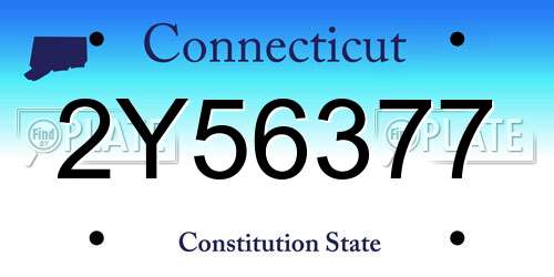 2Y56377 Connecticut License Plate
