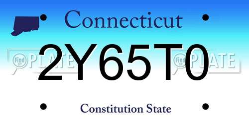 2Y65T0 Connecticut License Plate