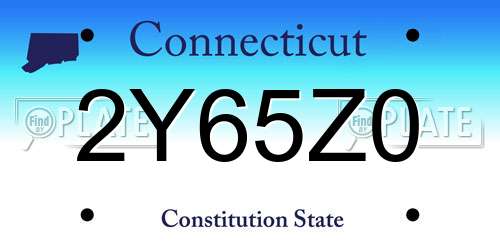 2Y65Z0 Connecticut License Plate