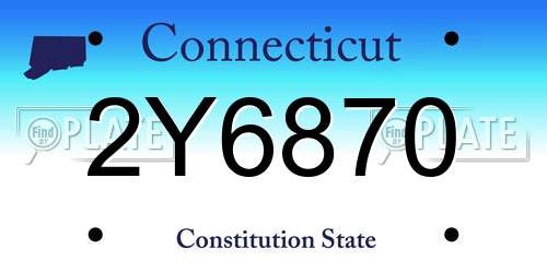 2Y6870 Connecticut License Plate