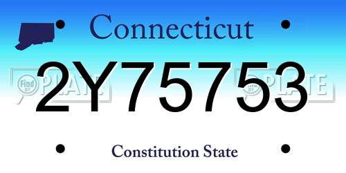 2Y75753 Connecticut License Plate