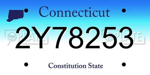 2Y78253 Connecticut License Plate