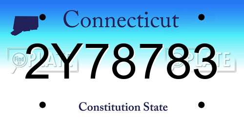 2Y78783 Connecticut License Plate