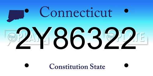 2Y86322 Connecticut License Plate