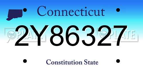 2Y86327 Connecticut License Plate