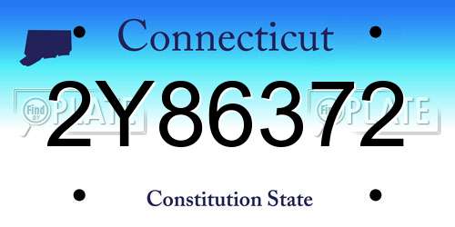 2Y86372 Connecticut License Plate