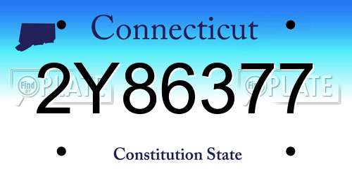 2Y86377 Connecticut License Plate
