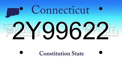 2Y99622 Connecticut License Plate