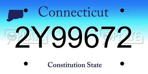 2Y99672 Connecticut License Plate