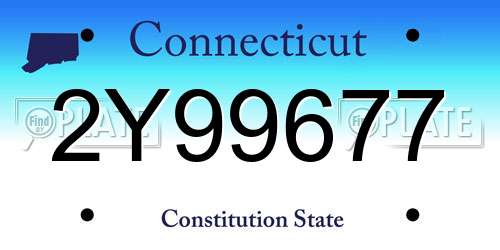 2Y99677 Connecticut License Plate