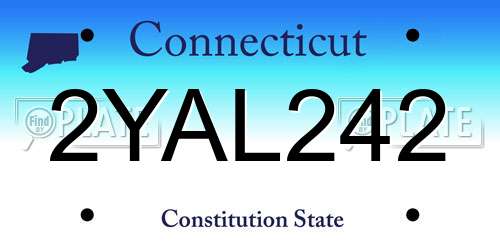 2YAL242 Connecticut License Plate