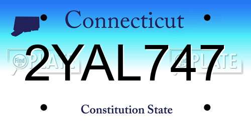 2YAL747 Connecticut License Plate