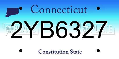 2YB6327 Connecticut License Plate