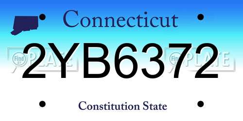 2YB6372 Connecticut License Plate