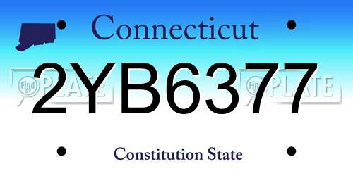 2YB6377 Connecticut License Plate