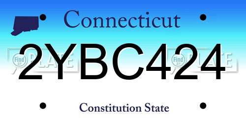 2YBC424 Connecticut License Plate