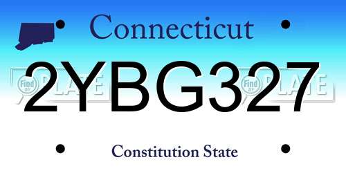 2YBG327 Connecticut License Plate