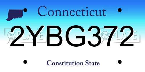 2YBG372 Connecticut License Plate