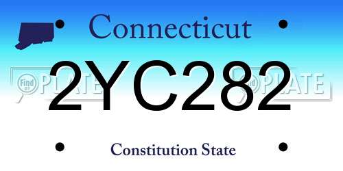 2YC282 Connecticut License Plate