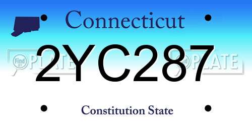 2YC287 Connecticut License Plate