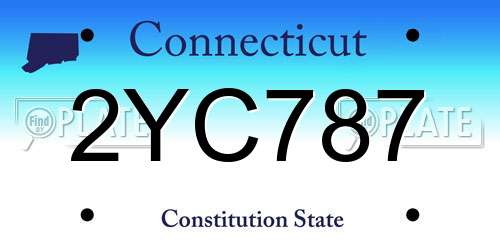2YC787 Connecticut License Plate