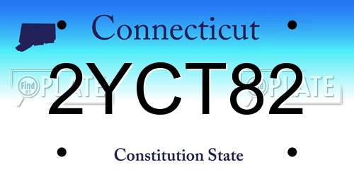 2YCT82 Connecticut License Plate