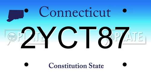 2YCT87 Connecticut License Plate