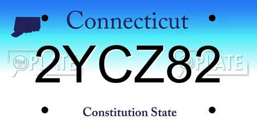 2YCZ82 Connecticut License Plate