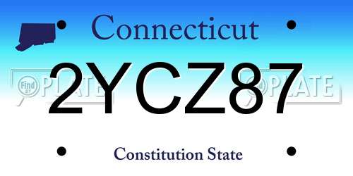 2YCZ87 Connecticut License Plate