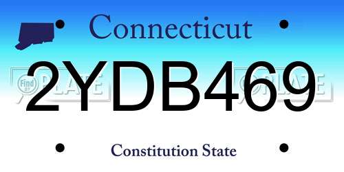 2YDB469 Connecticut License Plate