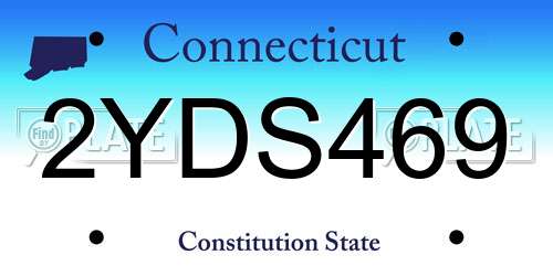 2YDS469 Connecticut License Plate