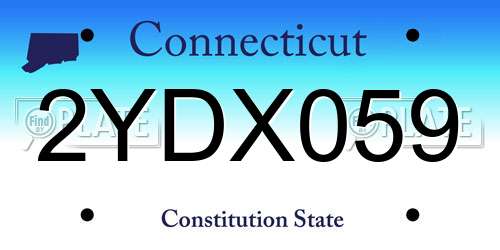 2YDX059 Connecticut License Plate