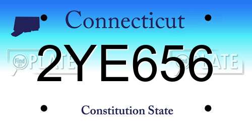 2YE656 Connecticut License Plate