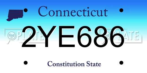 2YE686 Connecticut License Plate