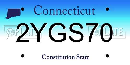 2YGS70 Connecticut License Plate