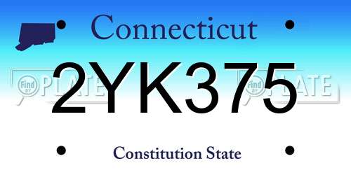 2YK375 Connecticut License Plate
