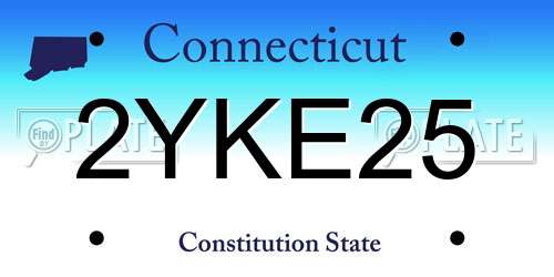 2YKE25 Connecticut License Plate