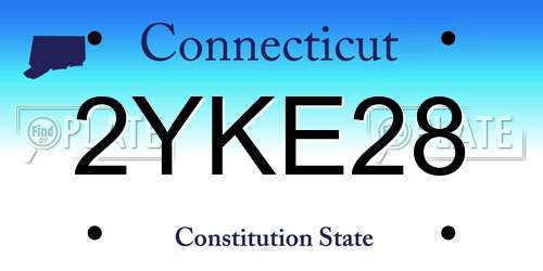 2YKE28 Connecticut License Plate