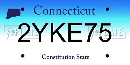 2YKE75 Connecticut License Plate