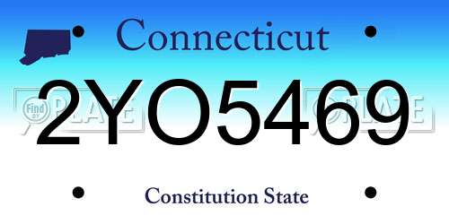2YO5469 Connecticut License Plate