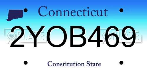 2YOB469 Connecticut License Plate