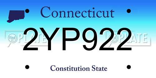 2YP922 Connecticut License Plate
