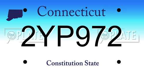 2YP972 Connecticut License Plate