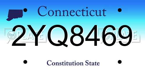 2YQ8469 Connecticut License Plate