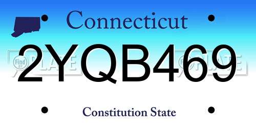 2YQB469 Connecticut License Plate