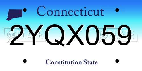 2YQX059 Connecticut License Plate