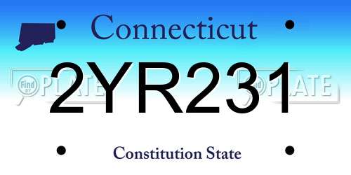 2YR231 Connecticut License Plate