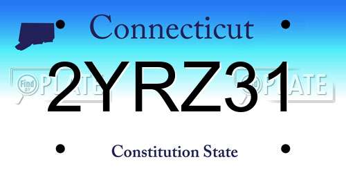 2YRZ31 Connecticut License Plate