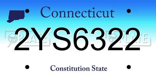 2YS6322 Connecticut License Plate