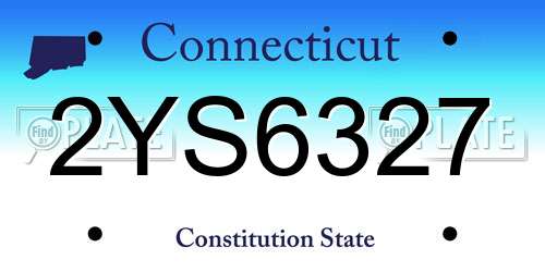 2YS6327 Connecticut License Plate